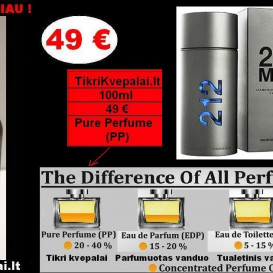 CAROLINA HERERA 212 MEN Koncentruoti Kvepalai vyrams 100ml (PP) Pure Perfume
