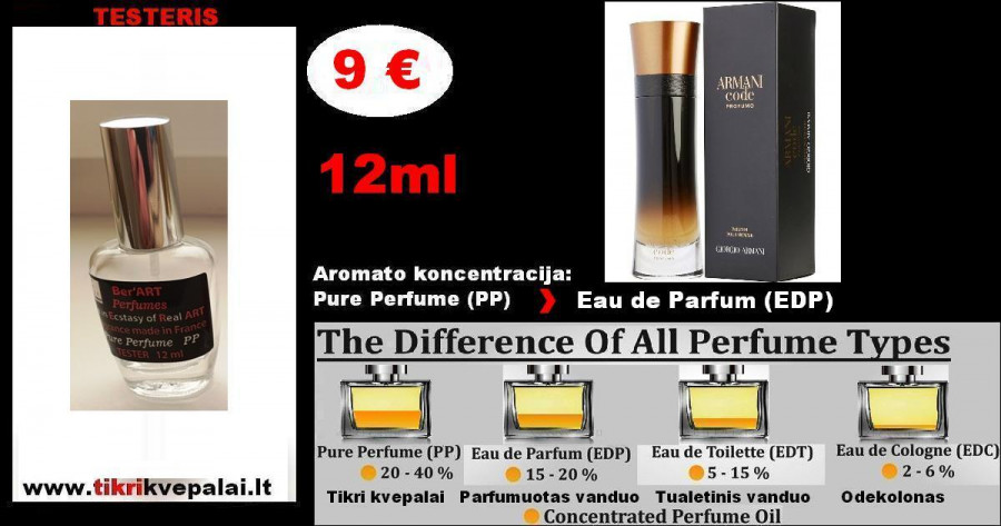 "GIORGIO ARMANI" CODE PROFUMO Kvepalai Vyrams 12ml (Parfum) Pure Perfume