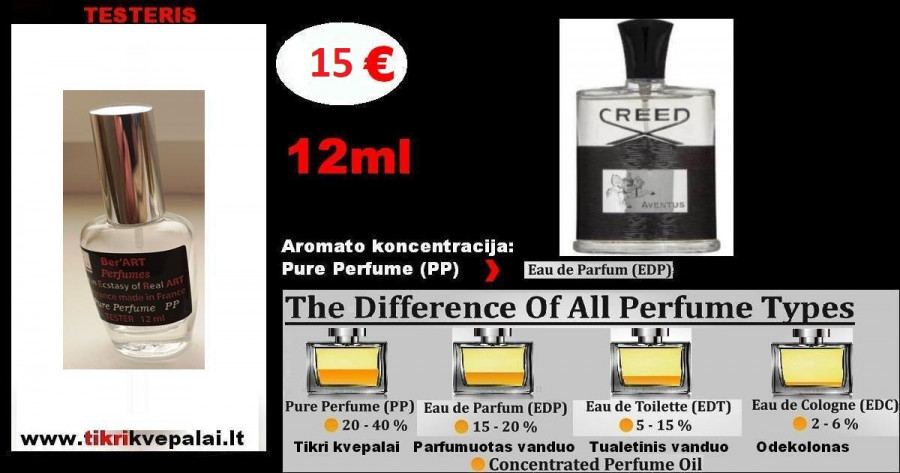 CREED AVENTUS NIŠINIAI Kvepalai Vyrams 12ml (Parfum) Pure Perfume