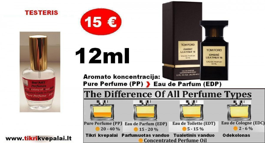 TOM FORD „OMBRE LEATHER“ 12ml (PP) Pure Perfume Kvepalai moterims ir vyrams.