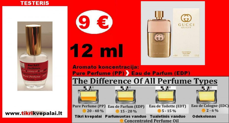 "GUCCI" GUILTY Kvepalai Moterims 12ml (Parfum) Pure Perfume