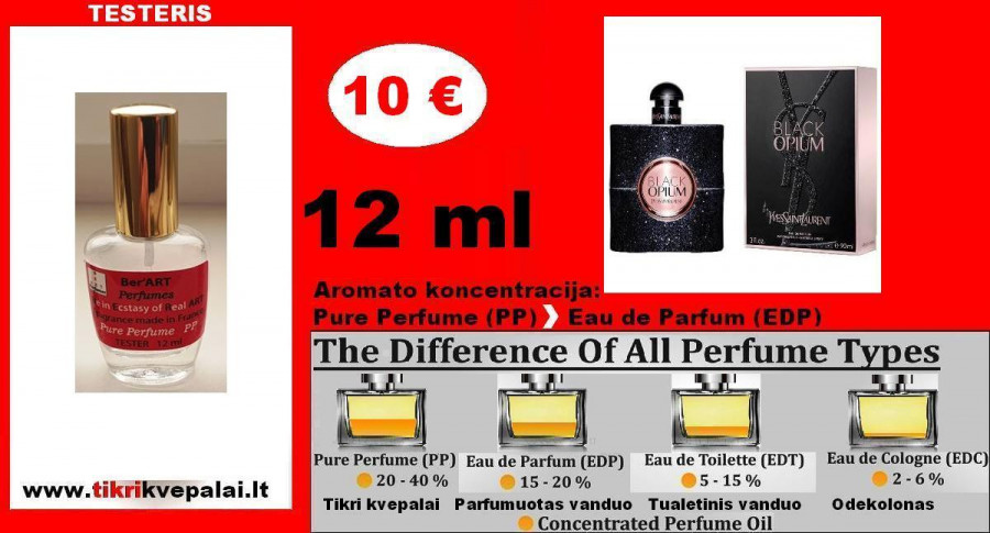 BLACK OPIUM "YVES SAINT LAURENT" Kvepalai Moterims 12ml (Parfum) Pure Perfume