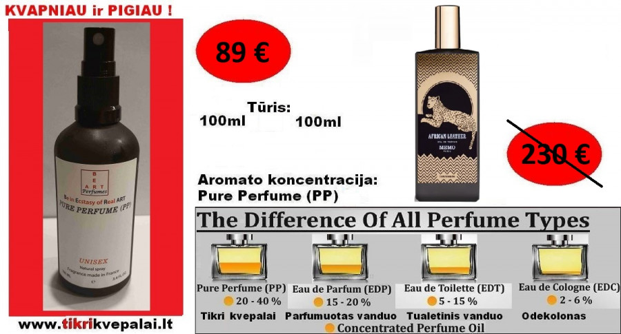 MEMO PARIS AFRICAN LEATHER Nišiniai Kvepalai Moterims ir Vyrams (UNISEX) 100ml (PP) Pure Perfume