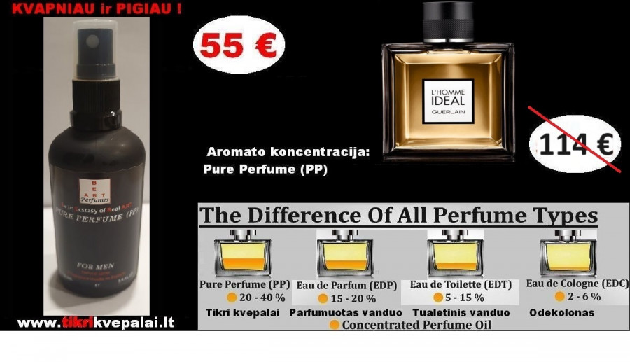 GUERLAIN L'HOMME IDEAL 100ml (PP) Pure Perfume Koncentruoti Kvepalai Vyrams