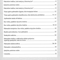 Lietuvių kalbos dalijamoji medžiaga III klasės mokiniams