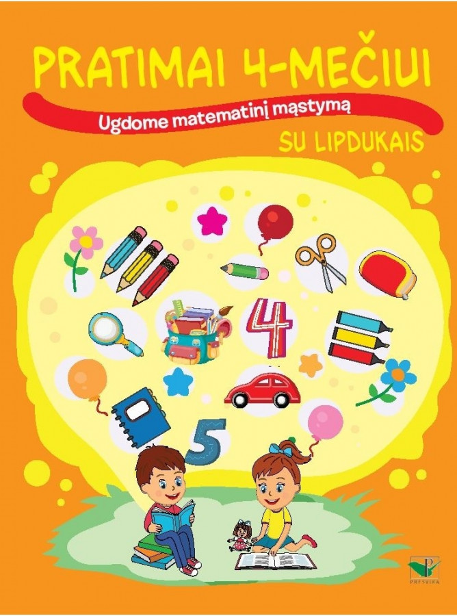 Pratimai 4-mečiui su lipdukais. Ugdome matematinį mąstymą