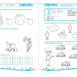 Pratimai 4-mečiui su lipdukais. Ugdome matematinį mąstymą