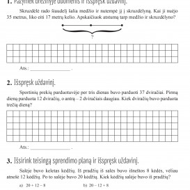 Reda Jaseliūnienė. MATEMATIKA. Tekstiniai uždaviniai. 3 klasė I dalis. Sudėtis, atimtis, daugyba, dalyba