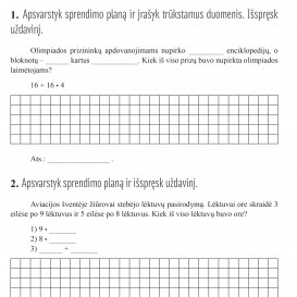 Reda Jaseliūnienė. MATEMATIKA. Tekstiniai uždaviniai. 3 klasė I dalis. Sudėtis, atimtis, daugyba, dalyba