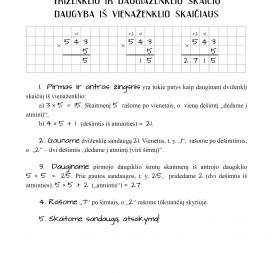 Reda Jaseliūnienė. SKAIČIUOJAME STULPELIU. Daugyba. 3-4 klasė