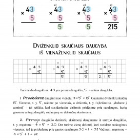 Reda Jaseliūnienė. SKAIČIUOJAME STULPELIU. Daugyba. 3-4 klasė