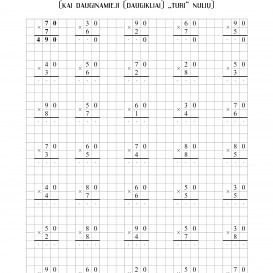 Reda Jaseliūnienė. SKAIČIUOJAME STULPELIU. Daugyba. 3-4 klasė