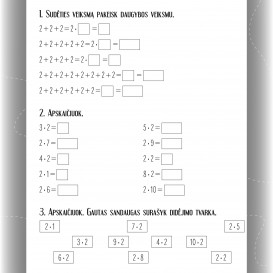 DAUGINK IR DALINK. Daugybos lentelę pažink! Pratybų sąsiuvinis 2–3 klasių mokiniams