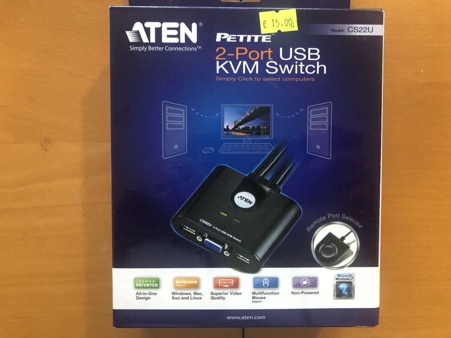 Aten petite 2-port usb KVM switch