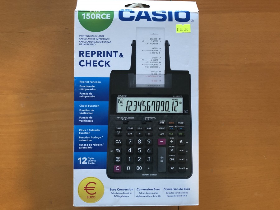 Casio hr-150rce printing calculator reprint and check