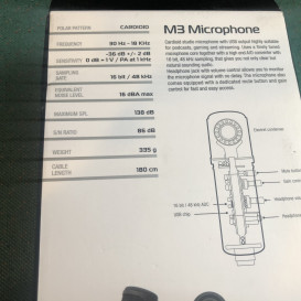 Nikabe M3 studijinis mikrafonas su USB