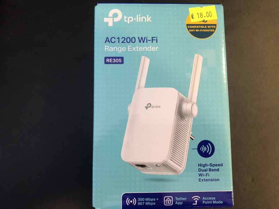 TP-LINK AC1200 Wi-Fi diapazono plėtiklis (RE305)