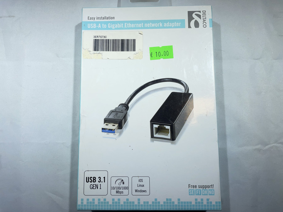 Šakotuvas DELTACO 1xRJ45, 1xUSB 3.1