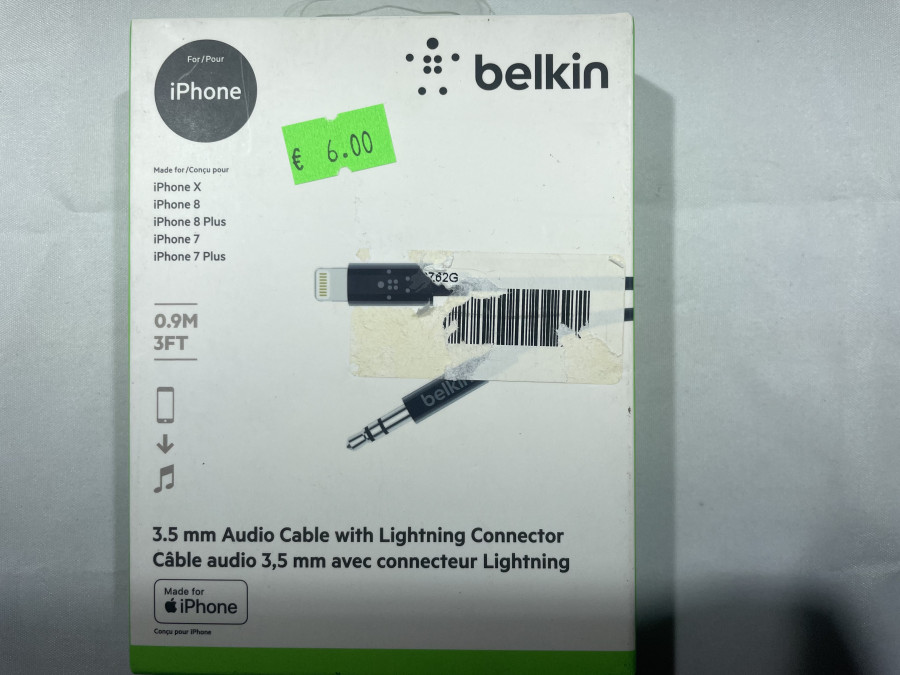 BELKIN Lightning iki 3,5 mm kabelis 0,9 m