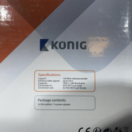 Konig CMP-SWITCH91 2 prievadų VGA skirstytuvas