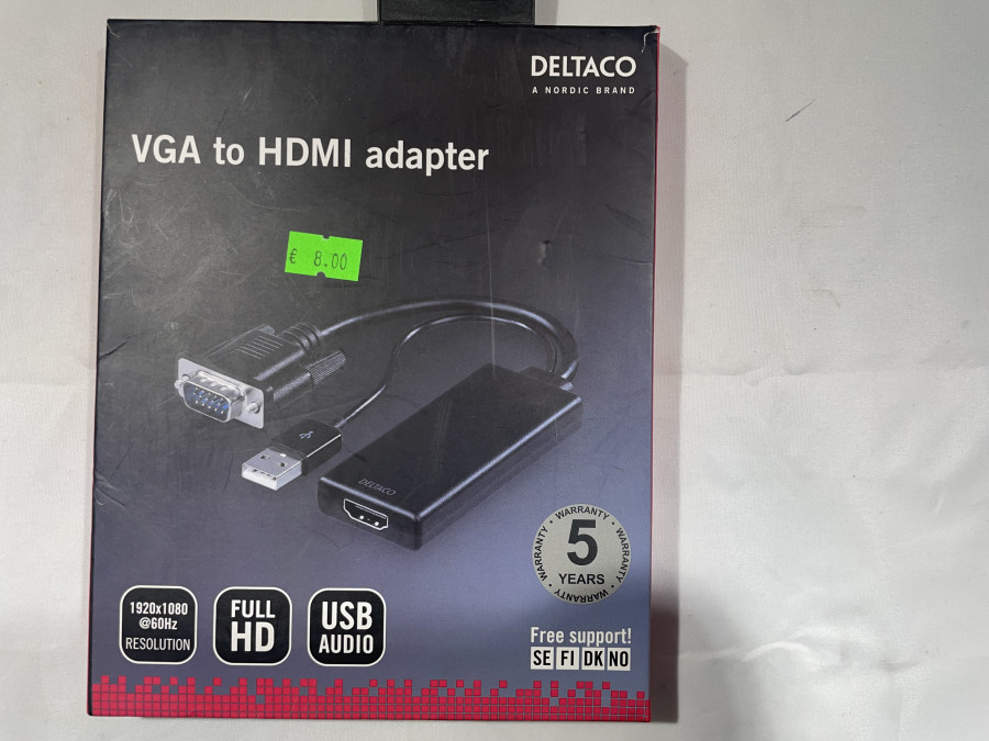 DELTACO Adapteris VGA-HDMI