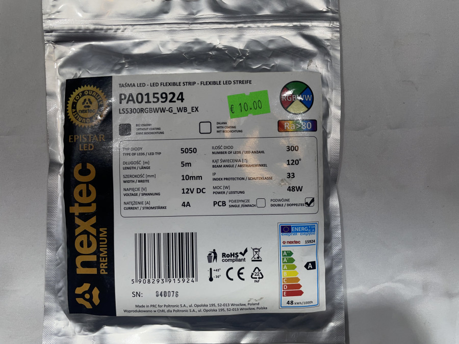 Nextec LED juostelė rgbww 10mm pločio