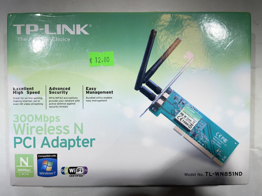 Tp-link 300 Mbps belaidis N PCI adapteris