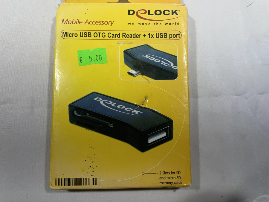 Delock Micro USB OTG kortelių skaitytuvas + 1 x USB prievadas