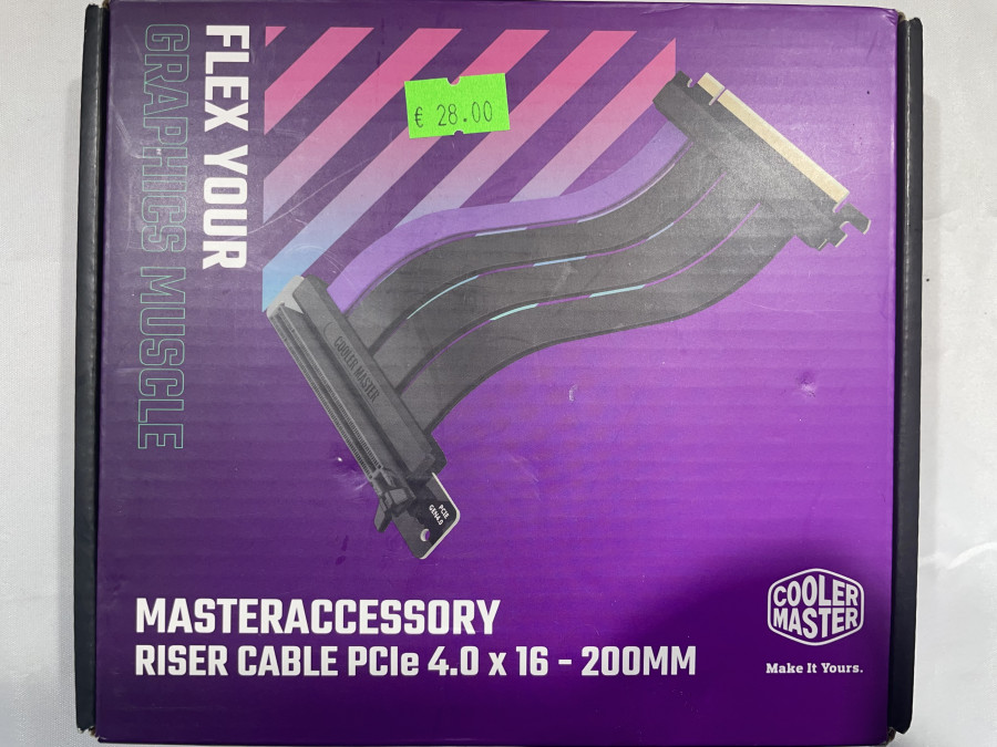 COOLER MASTER Riser PCI 4.0 x16 cable 20cm baltas