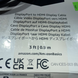 „Amazon Basics DisplayPort“ į HDMI ekrano kabelis