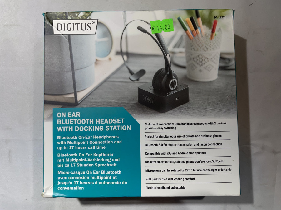 Digitus on ear bluetooth headset da-12211