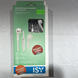 ISY wired earbuds headset IIE 3700-wt