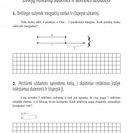 Reda Jaseliūnienė. MATEMATIKA. Tekstiniai uždaviniai. 1 klasė I dalis. Sudėtis  ir atimtis iki 10