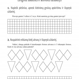 Reda Jaseliūnienė. MATEMATIKA. Tekstiniai uždaviniai. 1 klasė I dalis. Sudėtis  ir atimtis iki 10