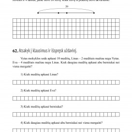 Reda Jaseliūnienė. MATEMATIKA. Tekstiniai uždaviniai. 1 klasė II dalis. Sudėtis  ir atimtis iki 20