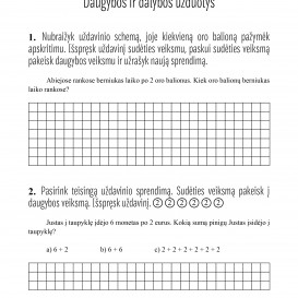 Reda Jaseliūnienė. MATEMATIKA. Tekstiniai uždaviniai. 2 klasė II dalis. Daugyba ir dalyba