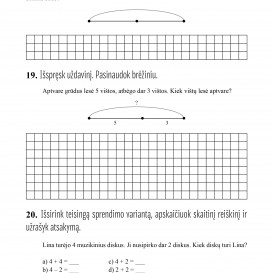 Reda Jaseliūnienė. MATEMATIKA. Tekstiniai uždaviniai. Komplektas 1 klasei, 1-2 dalys