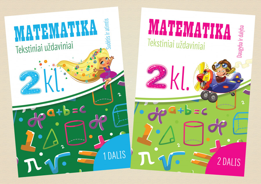 Reda Jaseliūnienė. MATEMATIKA. Tekstiniai uždaviniai. Komplektas 2 klasei, 1-2 dalys