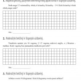 Reda Jaseliūnienė. MATEMATIKA. Tekstiniai uždaviniai. Komplektas 3 klasei, 1-2 dalys