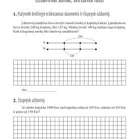 Reda Jaseliūnienė. MATEMATIKA. Tekstiniai uždaviniai. 4 klasė I dalis. Sudėtis, atimtis, daugyba, dalyba