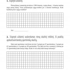 Reda Jaseliūnienė. MATEMATIKA. Tekstiniai uždaviniai. 4 klasė II dalis. Sudėtis, atimtis, daugyba, dalyba