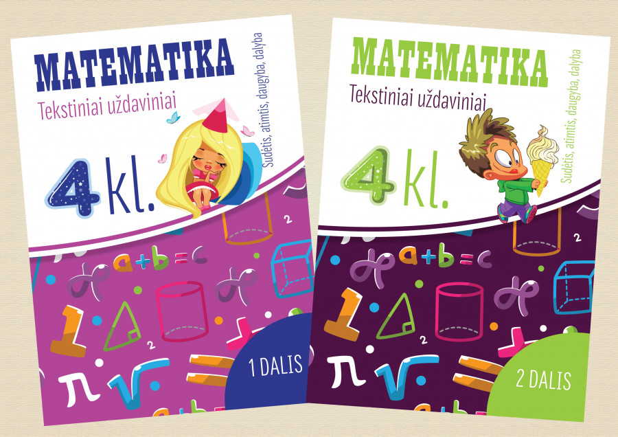 Reda Jaseliūnienė. MATEMATIKA. Tekstiniai uždaviniai. Komplektas 4 klasei, 1-2 dalys