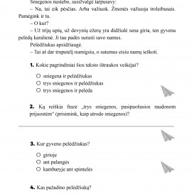 TEKSTO SUVOKIMO  TESTAI 3 klasė. V. Šalavėjus, O. Vasiliauskienė
