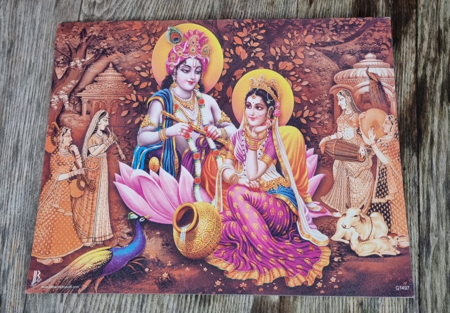 Aukštos kokybės paveiklas "Radha Krišna lotosas"