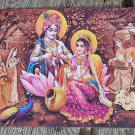 Aukštos kokybės paveiklas "Radha Krišna lotosas"
