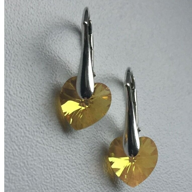 Sidabruoti auskarai su Swarovski kristalais