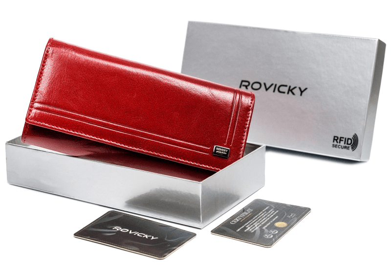 Odinė piniginė Rovicky raudonos spalvos