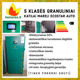 5 kl. granulinis katilas Mareli ECOSTAR  AUTO 12 kW