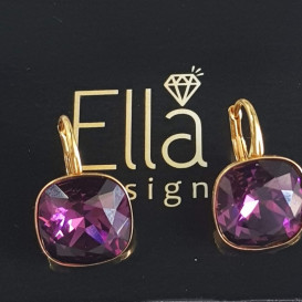 Auskarai "Kavadratukai" su swarovski