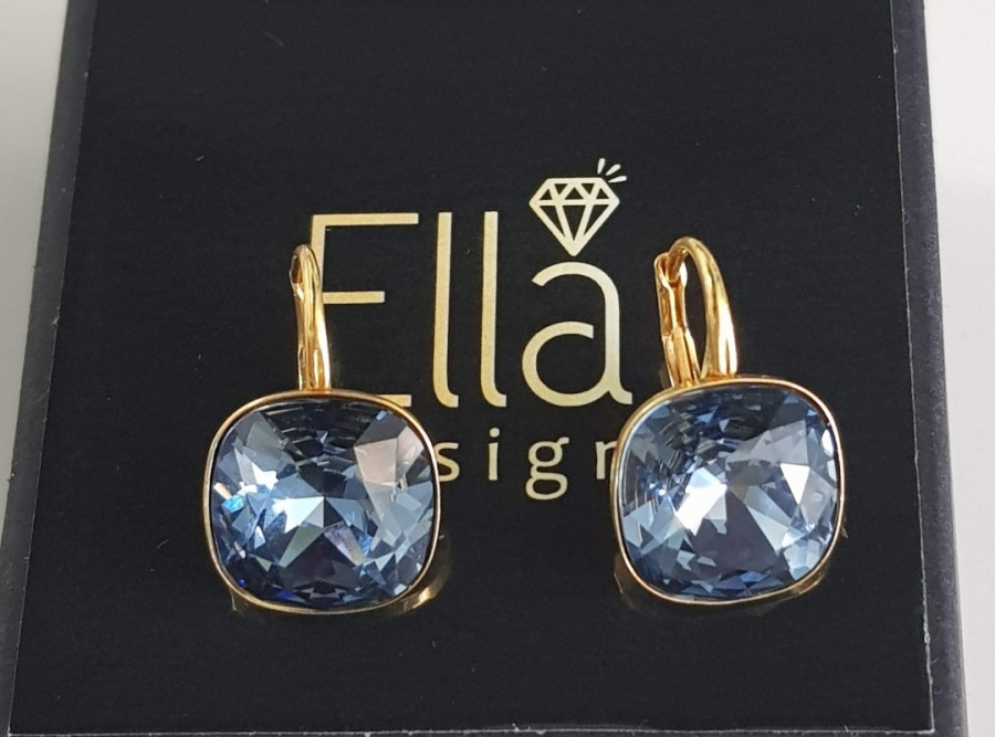 Auskarai "Kavadratukai" su swarovski